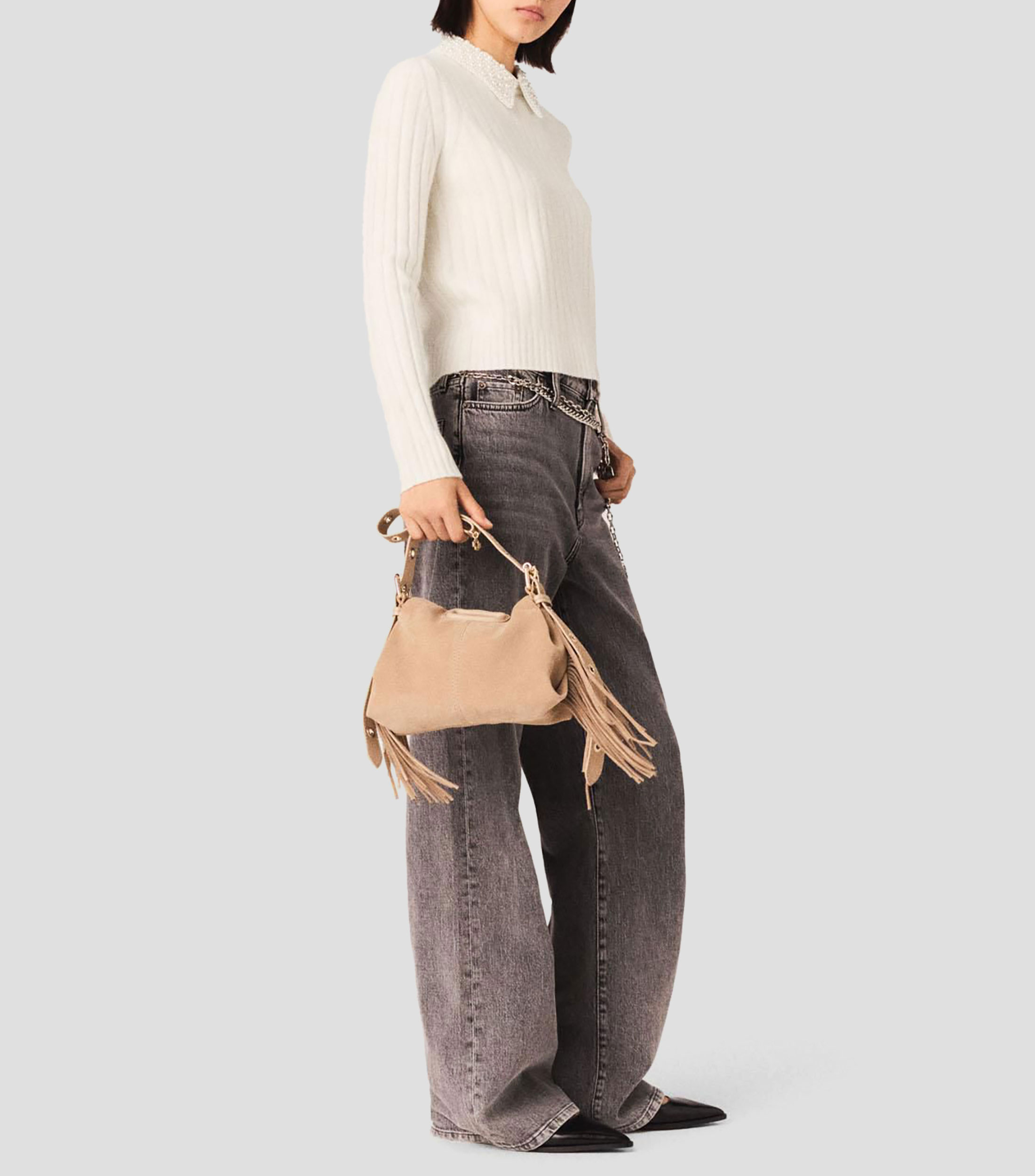 Suéter cuello camisero Mujer